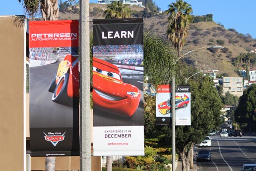 peterson automotive museum light pole banner campaign