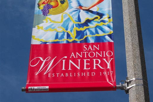 san antonio winery city light pole banners