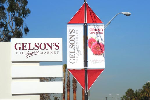 gelson's parking lot pole banners