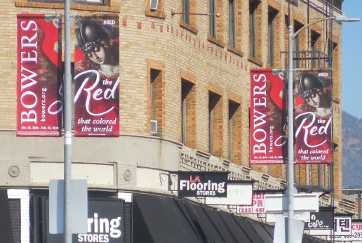 bowers museum the red light pole banners