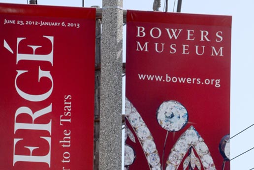 bowers museum light pole banners in la