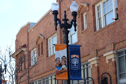 lamp pole banner advertising in california